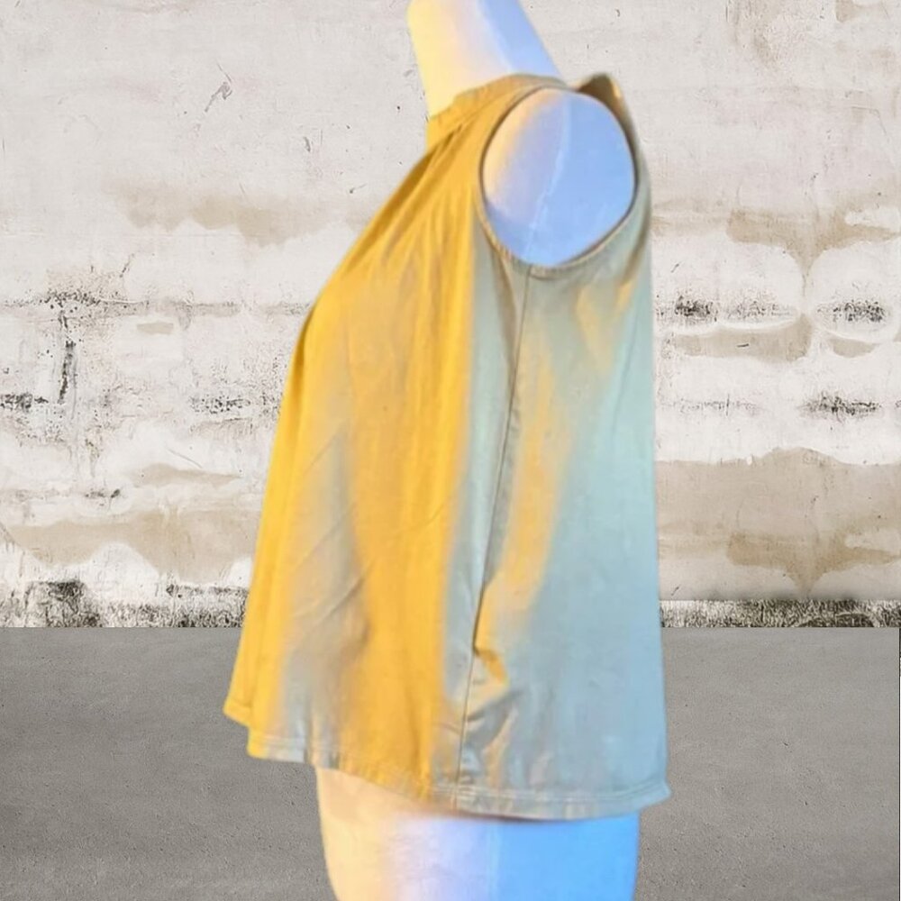 Uniqlo Women's Yellow Sleeveless Smocked Blouse Cotton Size XS - Picture 3 of 6